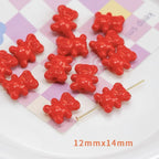 Colorful Bear Acrylic Beads 12x14mm Playful Design 20pcs 12