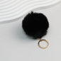 Pom Pom Keychain Plush Violet Faux Fur Ball Gold Ring 8cm