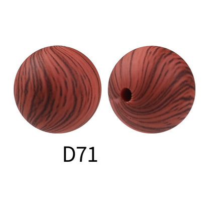 15mm Silicone Beads Rhombus Printed Design 50pcs 36