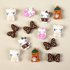 3D Designer Style Silicone Focal Beads Cat Bear Heart Shapes 20pcs