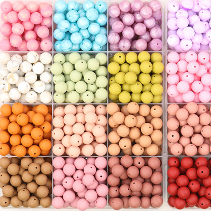 50pcs 15mm Solid Color Round Silicone Beads-32 Colors（65-96）