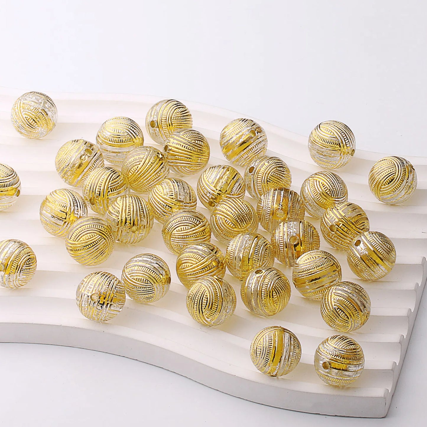 Silver Plating Yarn Ball Acrylic Beads 16mm Mixed Colors 20pcs 10