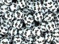 15mm Silicone Beads White Background Black Cross Print 50pcs