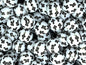 15mm Silicone Beads White Background Black Cross Print 50pcs