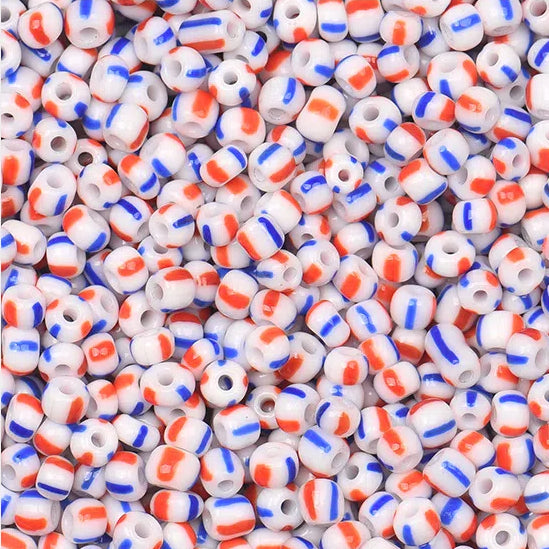Dual Color Striped Seed Glass Beads 4mm Orange Green 900pcs 8
