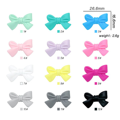 Colorful Bow Silicone Focal Beads 20 pcs 3