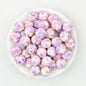 15mm Floral Pattern Silicone Beads Pastel Print 50pcs 4