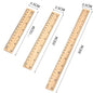 Natural Wood Measuring Rulers Smooth Grain 15cm 20cm 30cm 10pcs