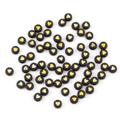 Colored Heart Acrylic Flat Round Beads 7mm Mixed Colors 200pcs 3