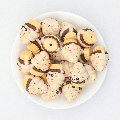 3D Crushed Sugar Cake Cup Focal Beads 20 pcs 7