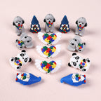 Silicone 3D Focal Beads Autism Pet Love Puzzle Pattern Puppies Panda 6