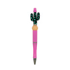 Silicone Focal Beads Cactus Bold Contrasting Patches 20pcs 14
