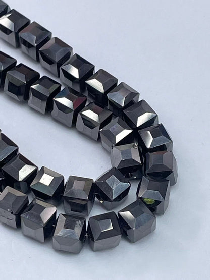 Electroplated Square Glass Beads 6mm Colorful Reflective 96pcs 27
