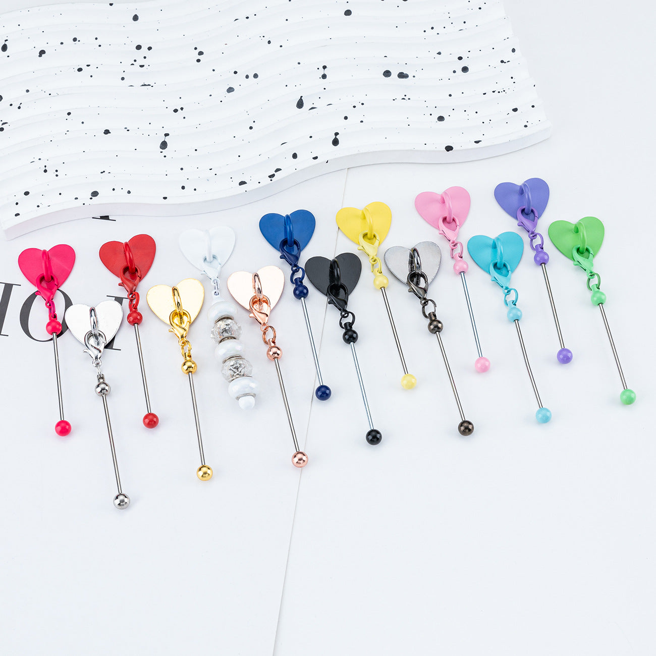 Beadable Metal Cup Charms Heart-shaped