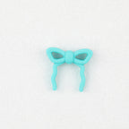 Colorful Bow Silicone Focal Beads with Hole 20 pcs - Blue