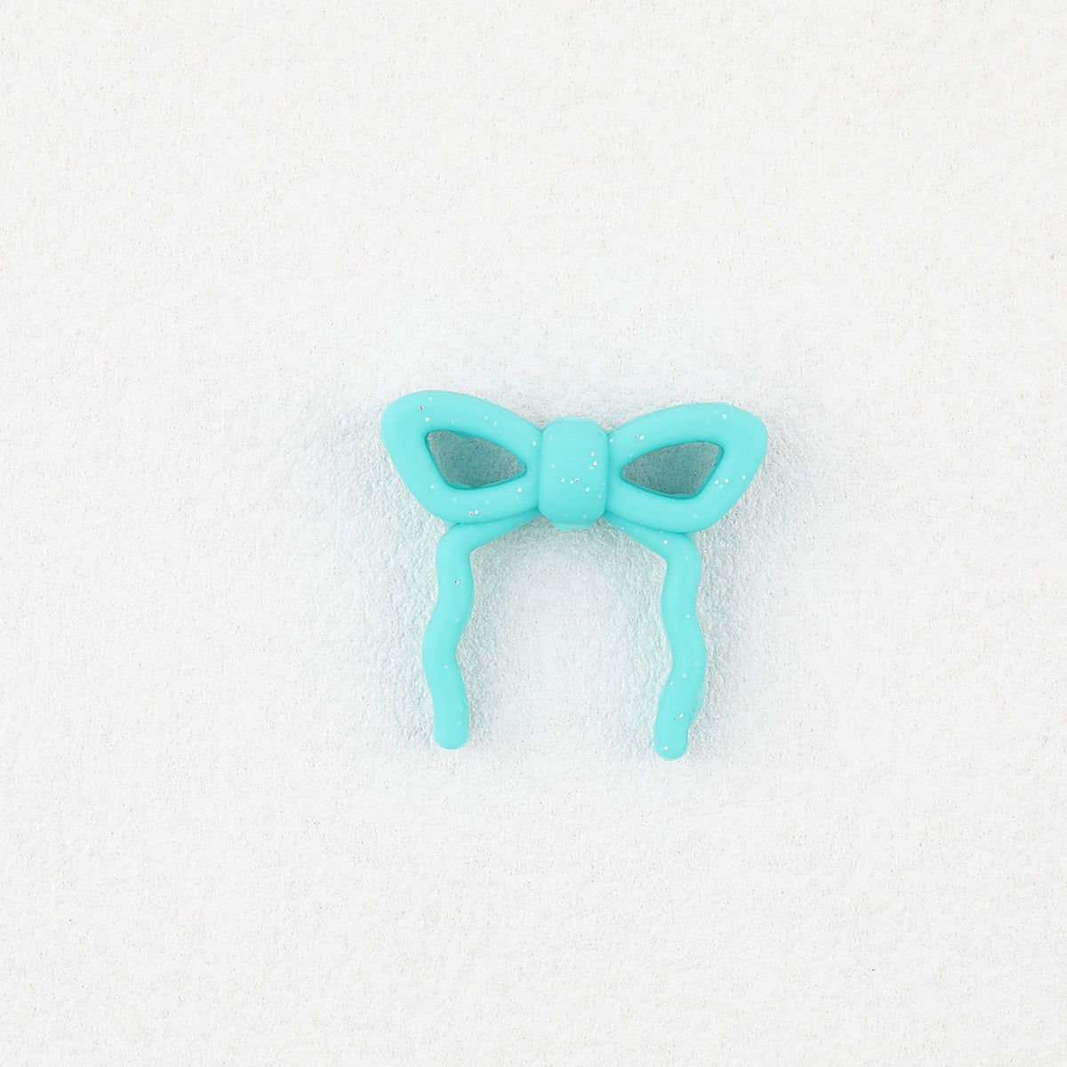 Colorful Bow Silicone Focal Beads with Hole 20 pcs - Blue