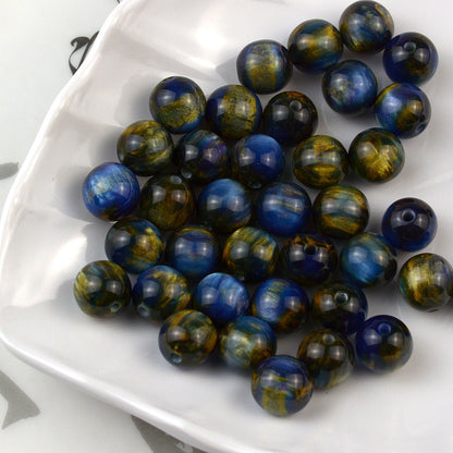 Resin Round Beads 8mm 10mm Starry Lacquer Effect 100pcs 4