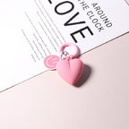 Resin Heart Smiling Face Keychain Pastel Colors Cute Charm 8