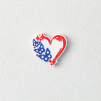 US Independence Day Heart Butterfly Silicone Focal Beads 20pcs