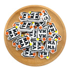 Silicone Focal Beads Mama Bold Black Letters Retro Flowers 20pcs 2