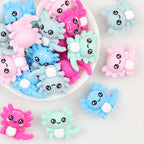 3D Axolotl Silicone Focal Beads Wholesale, Colorful Pink Blue Pastel Design