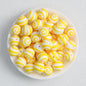 Colorful 15mm Swirl Pattern Priented Round Silicone Beads 50pcs 8