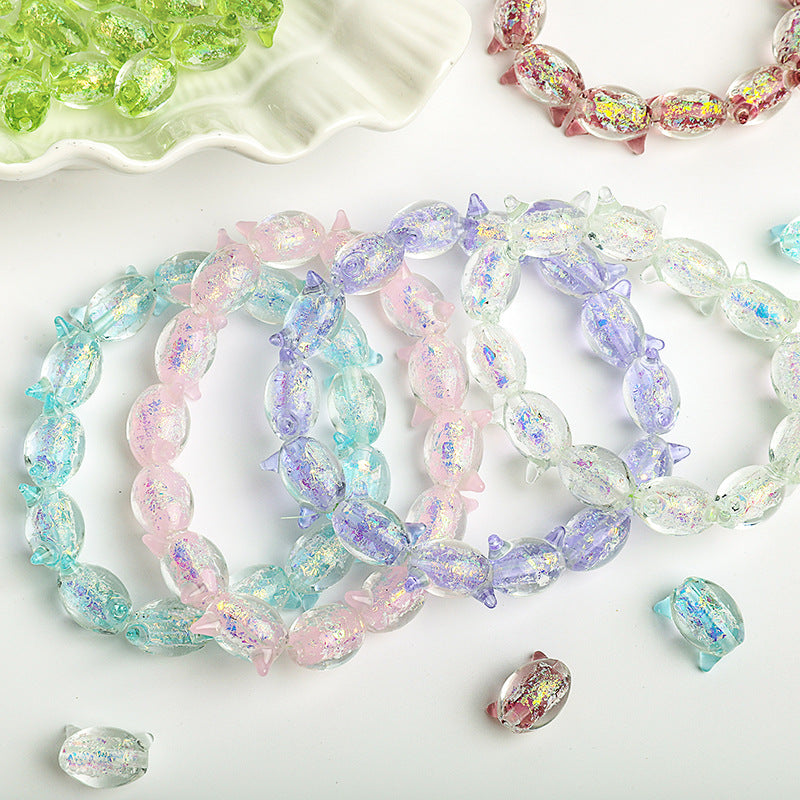 Cat Shaped 15mm Glass Beads Sparkling Reflective Surface 10pcs 2