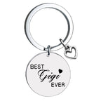 Stainless Steel Heart Keychain Polished Silver Open Charm Family Gift 2