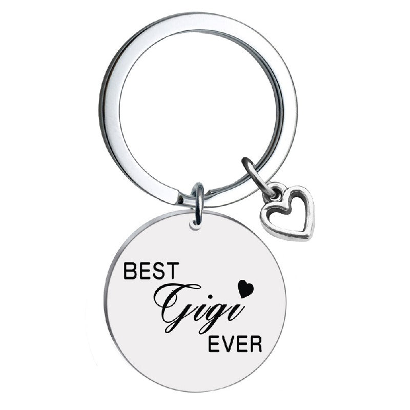 Stainless Steel Heart Keychain Polished Silver Open Charm Family Gift 2