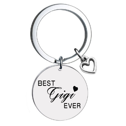 Stainless Steel Heart Keychain Polished Silver Open Charm Family Gift 2