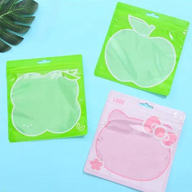 Hello Kitty and Apple Shaped Top Seal Zip Lock Plastic Bags 100pcs 13.5x13.5 15x16cm