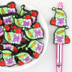 Pencil Reading Dwarf Silicone Focal Beads 20pcs