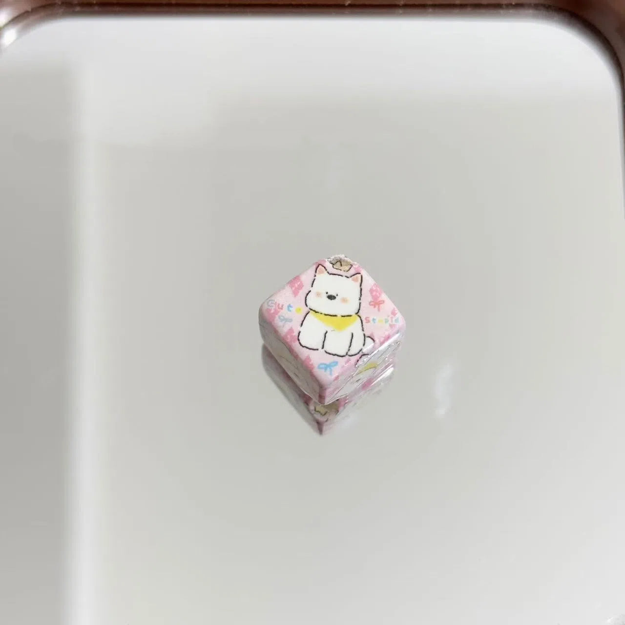 Square Acrylic Beads 14mm Diagonal-hole Adorable Westie 10pcs 3