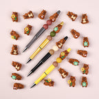 Silicone 3D Focal Beads Capybara Holding Books Flowers Turtles 20pcs 6