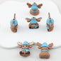 3D Winter Blue Scarf Moose Silicone Focal Beads 20pcs 2