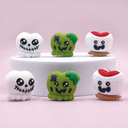 Silicone 3D Halloween Skull and Teeth Apple Focal Beads 20pcs 4