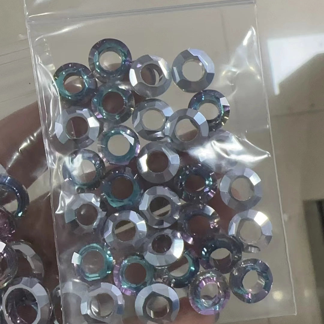 Glass Faceted Spacer Beads 8mm Large Hole 50pcs 26