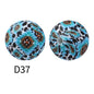 50Pcs 15mm Colored pattern printed silicone beads 39