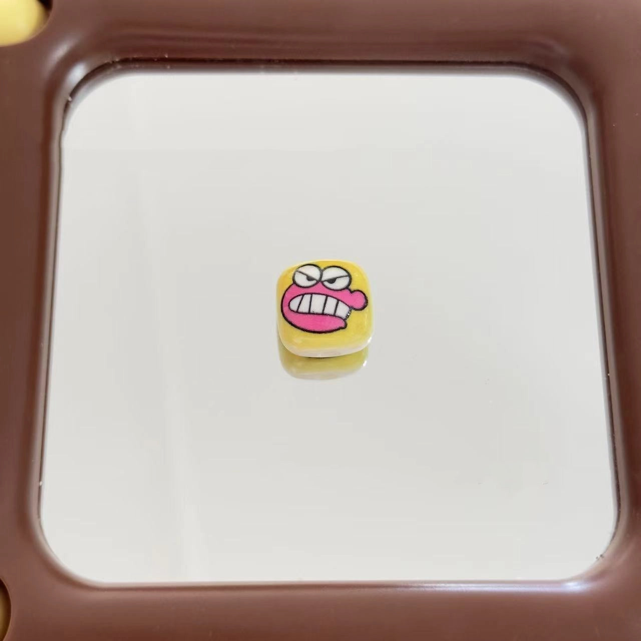 Acrylic Square Beads 16mm Glossy Cartoon Faces 10pcs 2