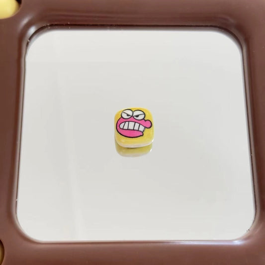 Acrylic Square Beads 16mm Glossy Cartoon Faces 10pcs 2