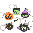 Silicone Halloween Pumpkin Ghost Bat Keychain PVC Vibrant Design
