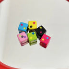 Star Printing Acrylic Square Beads 10mm Two-Color Glossy 20pcs 2
