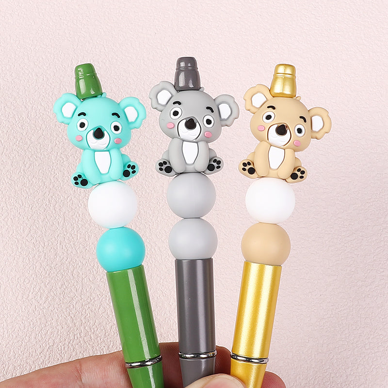 Silicone 3D Focal Beads Koala Sitting Pose Pastel Colors 20pcs 7