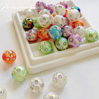 Diamond Round Acrylic Beads 16mm Glossy Faceted Mixed Colors 10pcs 5