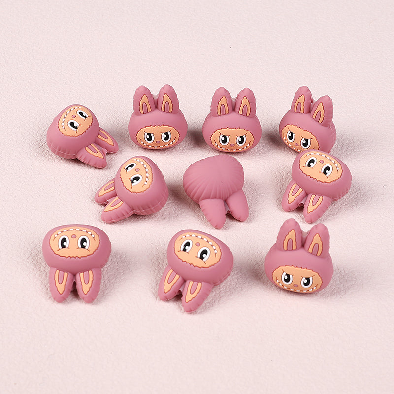 Silicone 3D Focal Beads Bunny Labub Unique Expressions 20pcs 3