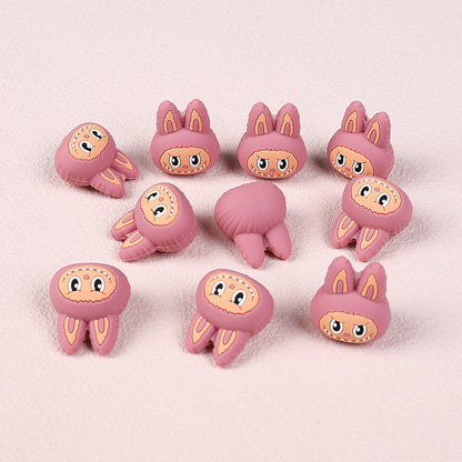 Silicone 3D Focal Beads Bunny Labub Unique Expressions 20pcs 3