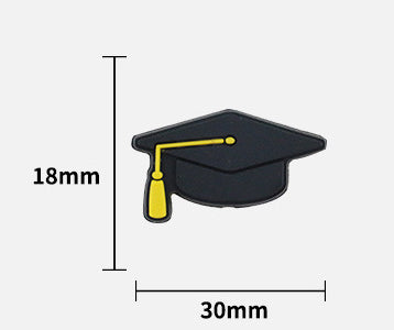 Silicone Focal Beads Graduation Cap Black Mortarboard Yellow Tassel 2