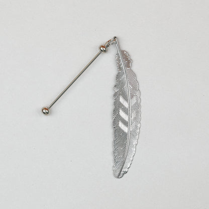 Beadable Feather Bookmarks Metal Colorful Detailed 13g