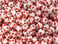 15mm Silicone Beads White Background Red Apple Print 50pcs