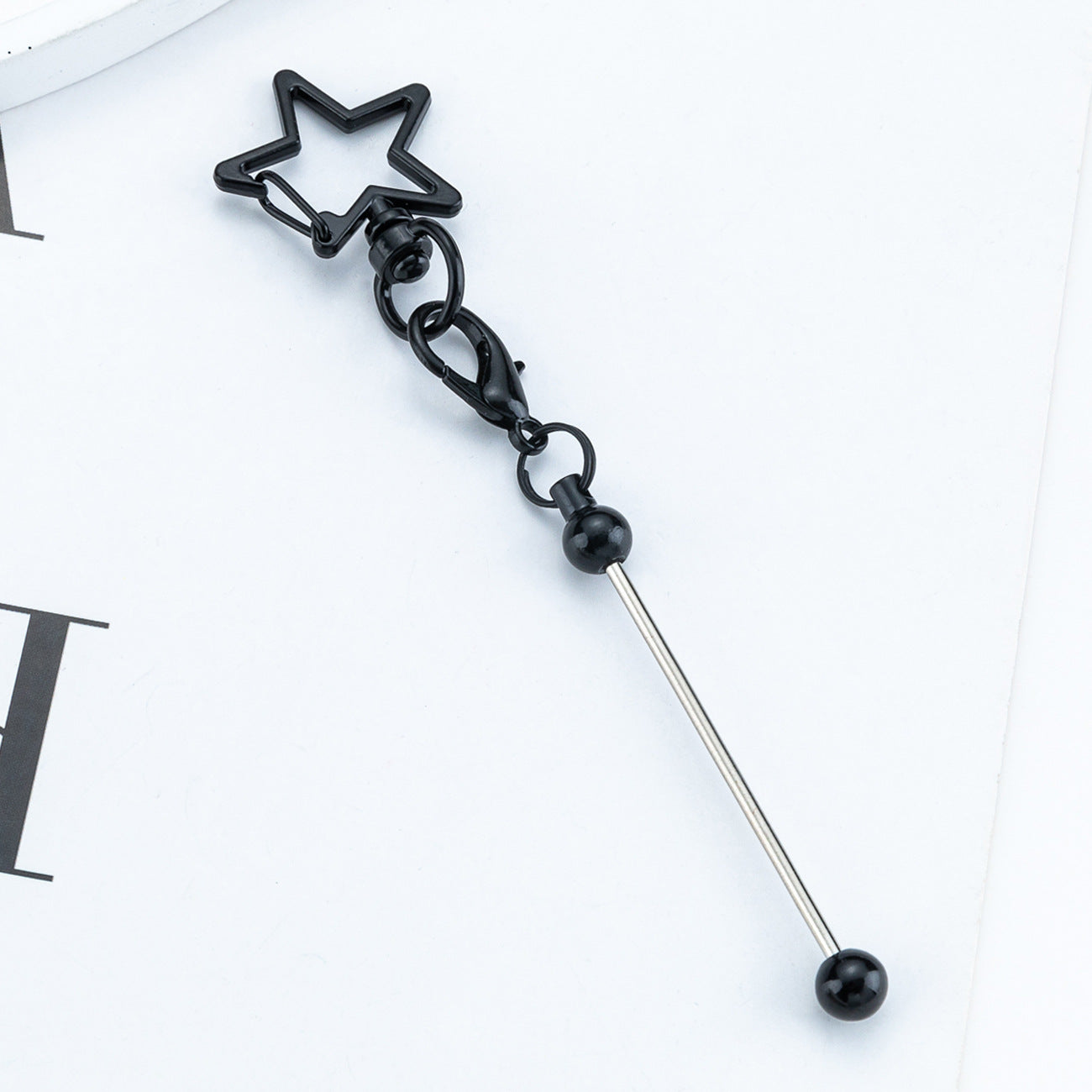 Beadable Metal Keychains Star-shaped